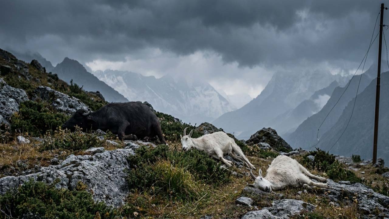 बैतडीमा चट्याङ लागेर तीन बाख्रा एक भैँसीको मृत्यु, विद्युत् सेवा अवरुद्ध