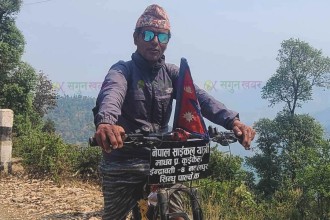 ‘अल नेपाल’ साईकल यात्रामा रहेका कुइकेल बैतडीमा