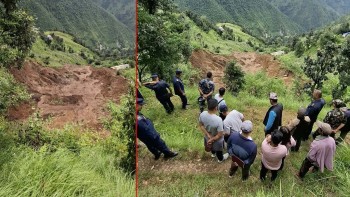 रातापानी पहिरो प्रभावित क्षेत्रमा सिडिओसहितको टोलीद्वारा निरीक्षण, सात परिवारलाई स्थानान्तरण गर्नुपर्ने 
