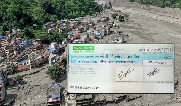 बाढी पीडितका लागि बैतडी समाज कैलालीको ५५ हजार ५५५ रुपैयाँ सहयोग 