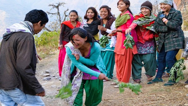 बैतडी सहित सुदूरपश्चिमका जिल्लाहरुमा सिस्नु खेलेर बिसु मनाइँदै, नयाँ अन्नको ‘नौकोलो’ पनि आजै