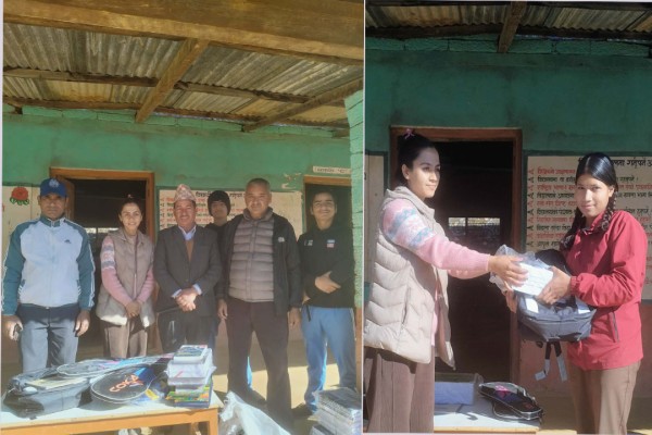 पाटनका दुई विद्यालयका किशोरकिशोरीमैत्री सूचना केन्द्रलाई सामग्री हस्तान्तरण 