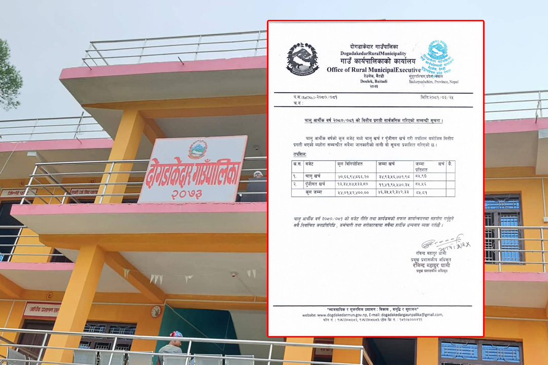 दोगडाकेदारको बित्तीय प्रगति ८५दशमलव ८१ प्रतिशत