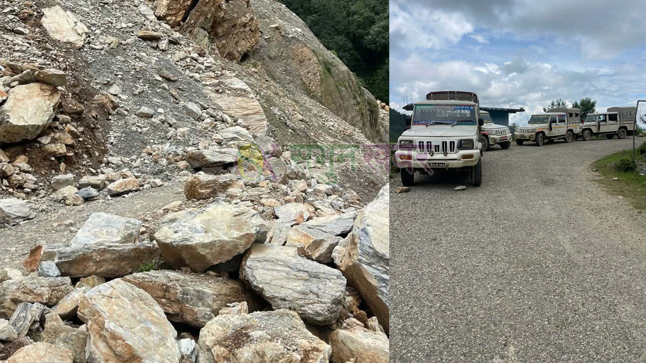 पहिरोको कारण सिल्लेगडा–कालागाउँ–पुर्चौंडी सडक अवरुद्ध
